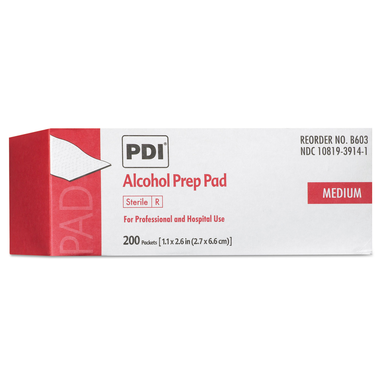 Sani PDI Alcohol Prep Pads - White, 200/Box