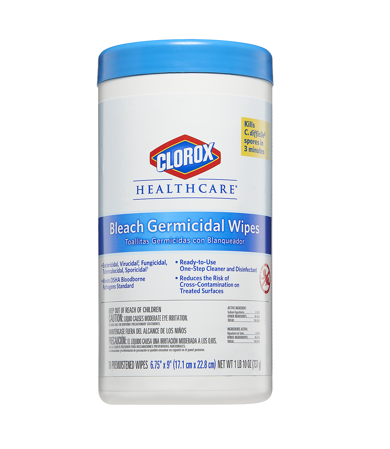 Clorox® Healthcare® Bleach Germicidal Multi-Purpose Wipes - 6/Case