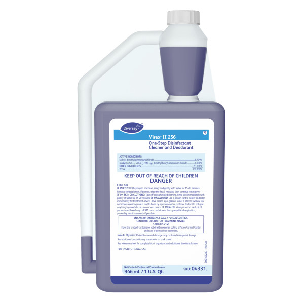 Diversey Virex II 256 Disinfectant Cleaner - 32 oz., 6/Case