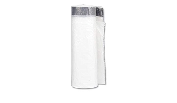 Draw-Tuff® Institutional Draw Tape Can Liners - 36.5" x 42.5", 44 Gallon, 1Mil, White