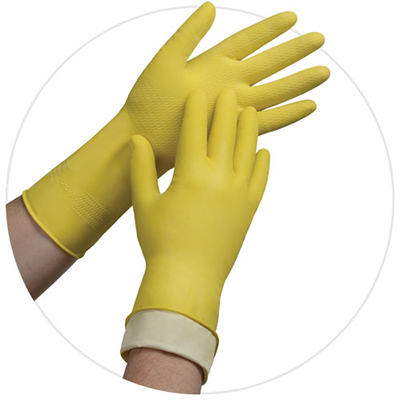 Flock Lined Latex Glove, 12 in, 18 mil, 144 Pairs