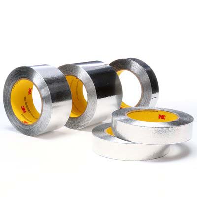 3M™ Aluminum Foil Tape 34383, Silver, 1/2 in x 60 yd, 4.5 mil, 96 rolls
