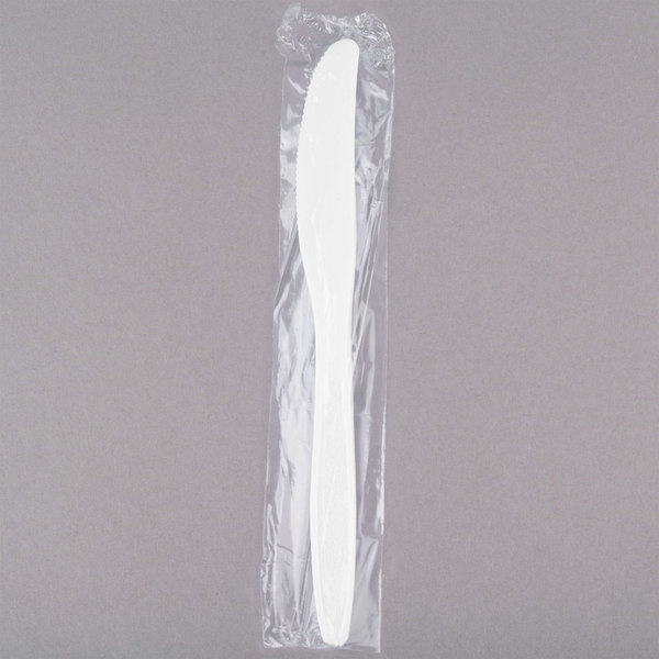 Medium Knife, White, Wrapped, 1M/Cs