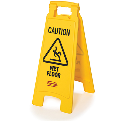 Rubbermaid® Caution Wet Floor Sign, Easel-Style, 25 in, 6 signs