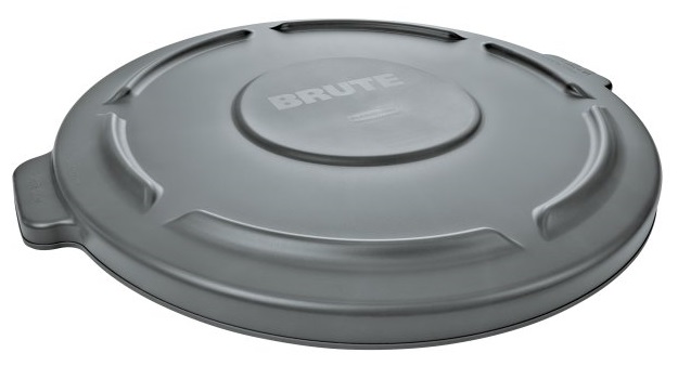 Rubbermaid Brute Round Container Lid - 32 Gallon, Gray, 6/Case