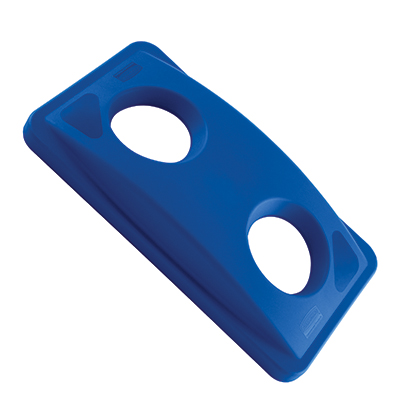 Slim Jim® Container Recycling Top Lid for Bottles and Cans - Blue, 4/Case