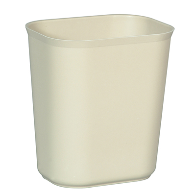 Rubbermaid® Fire Resistant Wastebasket - 14 Quart, Beige, 6/Case