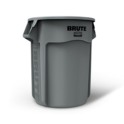 Rubbermaid® BRUTE® Round Container - 55 gallon, Gray, 3/Case