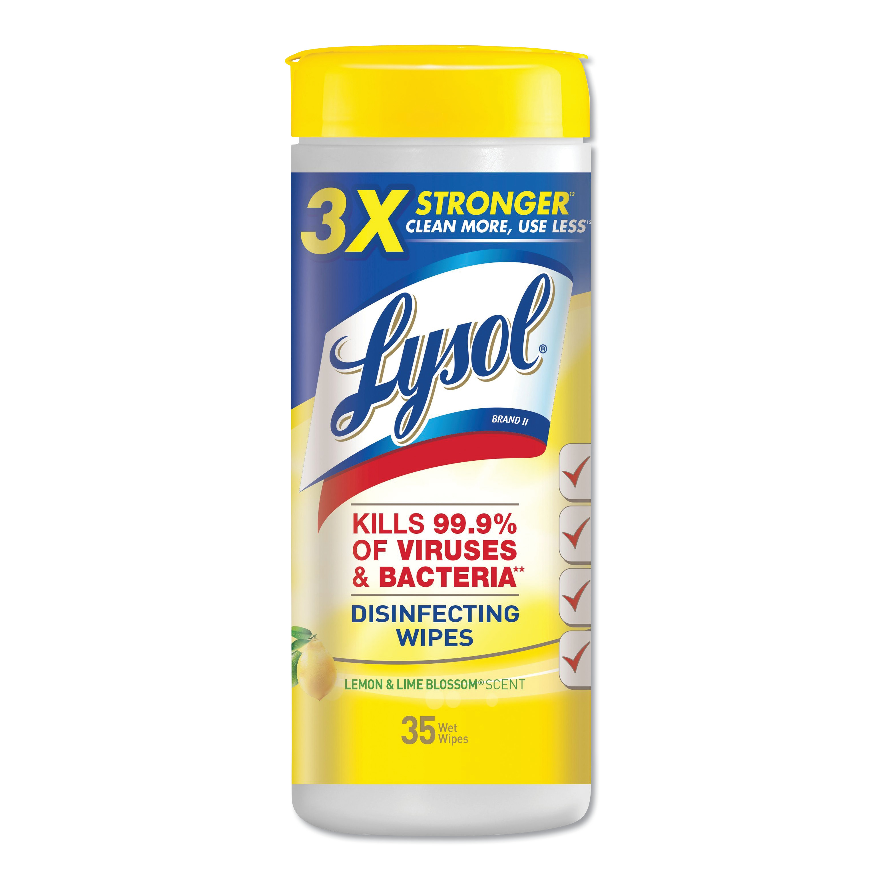 Lysol Disinfecting Wipes - 7" x 8", Lemon and Lime Blossom, 35 Wipes/Can, 12/Case