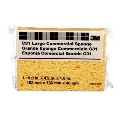 3M™ Commercial Size Sponge C31 - Yellow, 6" x 4.25" x 1.625", 24/Case