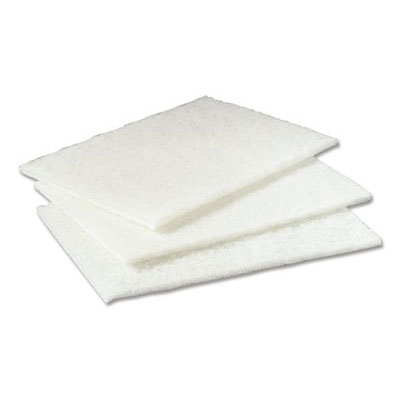 Scotch-Brite™ Light Duty Cleansing Pad 98 - White, 6" x 9", 60/Case