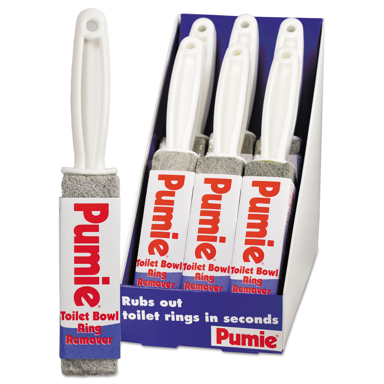 Pumice Toilet Bowl Ring Remover Brush with Handle 6/case