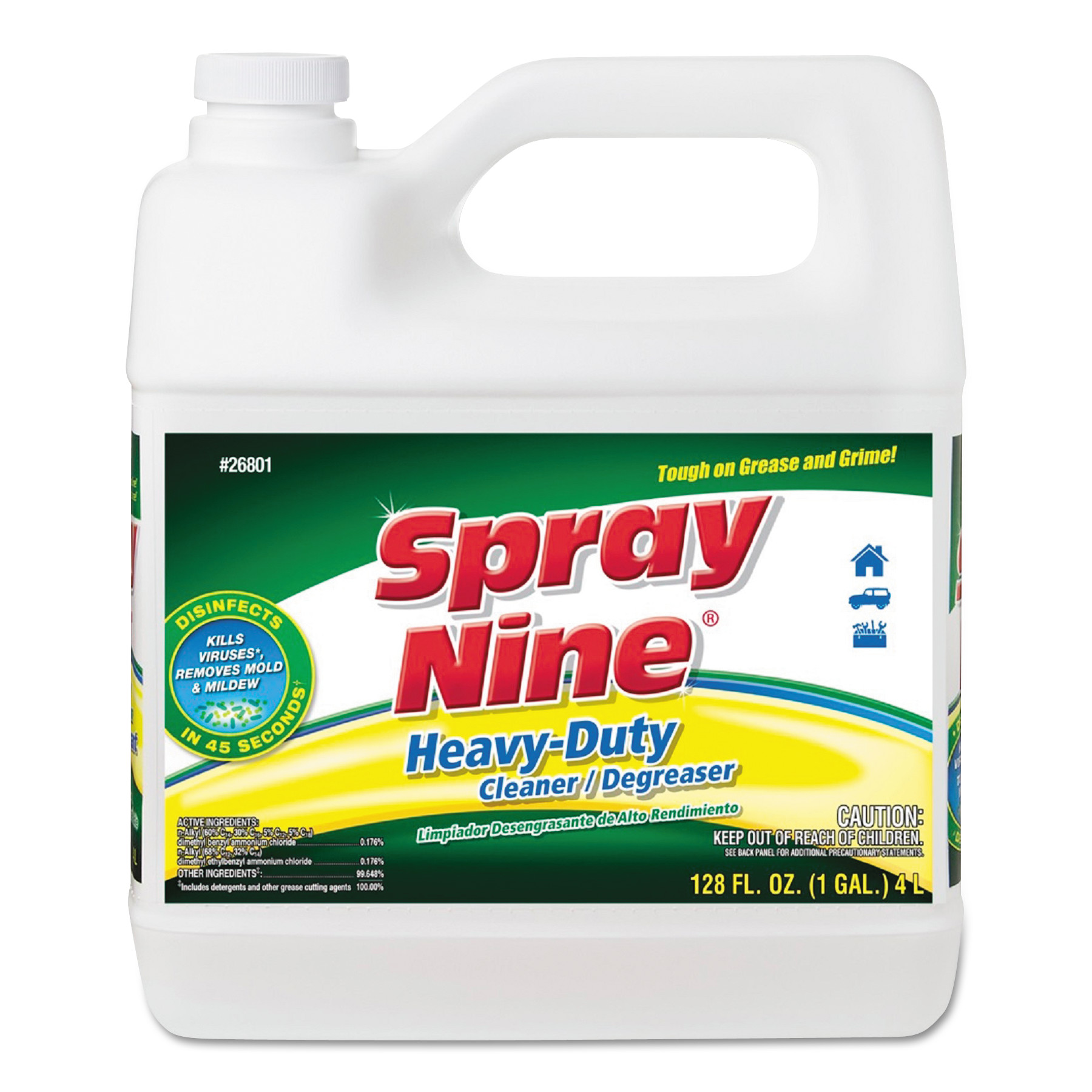 Spray Nine Heavy Duty Cleaner/Degreaser/Disinfectant - 1 Gallon, 4/Case