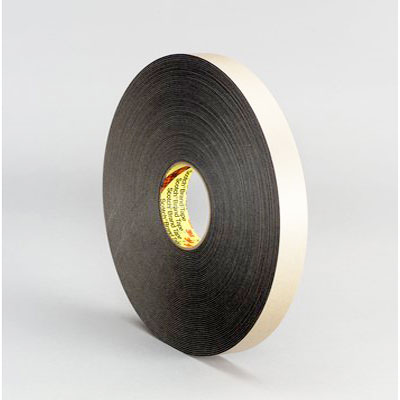 3M™ Double Coated Polyethylene Foam Tape 4496, Black, 3/8 in x 36 yd, 24 rolls