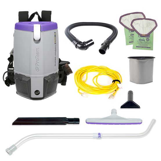 Super Coach Pro 6, 6 qt. Backpack Vacuum w/ Xover Multi-Surface Telescoping Wand Tool Kit