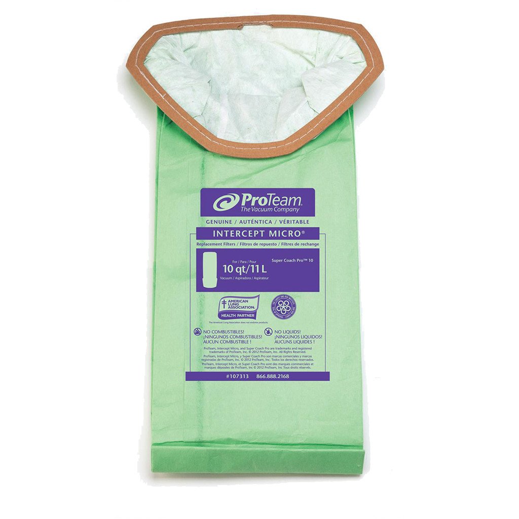 ProTeam Intercept Micro Filter Bag For Super Coach Pro 10 - 10 Quart, 10/Pack