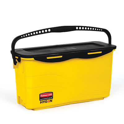 Rubbermaid HYGEN™ Microfiber Charging Bucket with Sieve - Yellow, 3/Case