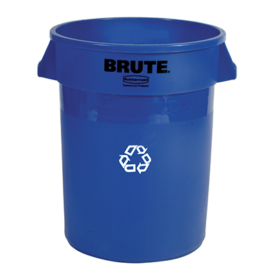 BRUTE® Round Recycling Container - 32 gallon, Blue