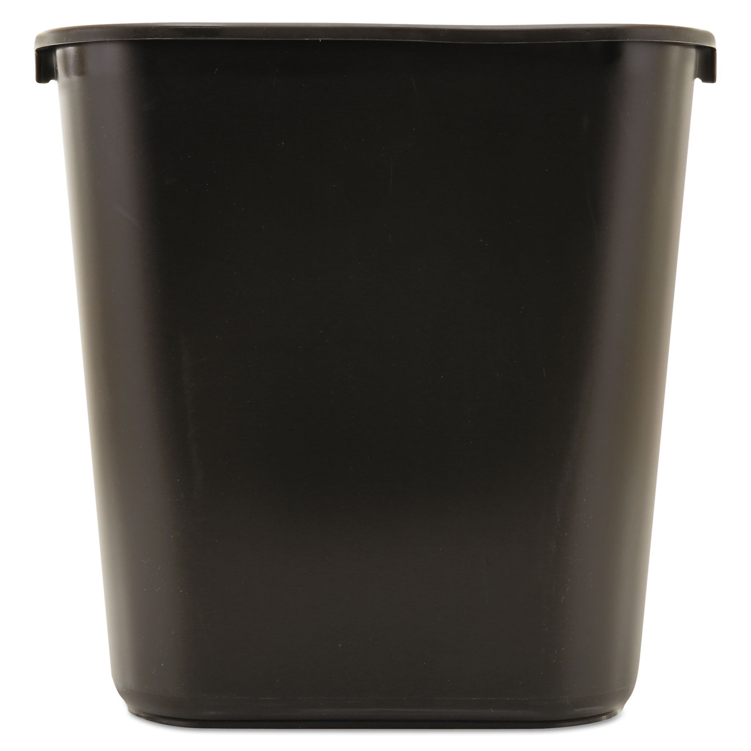 Rubbermaid Deskside Plastic Wastebasket - Rectangular, 7 gallons, Black, 12/Case