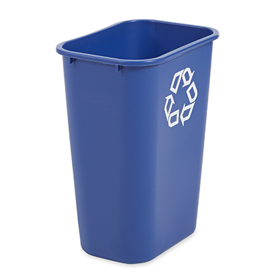 Rubbermaid® Deskside Recycling Container - Large, 41 Quart, Blue, 12/Case