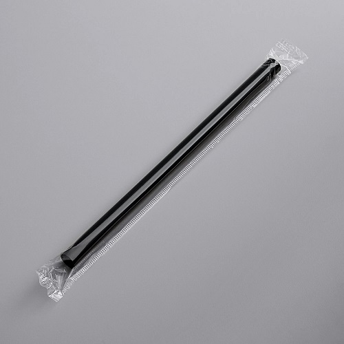 8.5 Colossal Black Wrapped Straw 1600/case