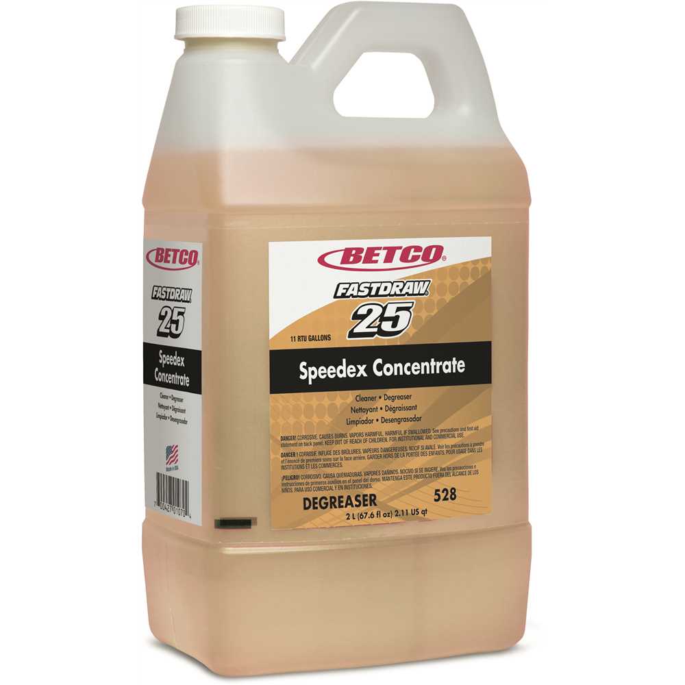 Betco Fastdraw 25 Speedex Concentrate Degreaser - 2L, 4/Case