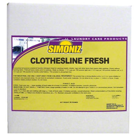 Simoniz® Clothesline Fresh Laundry Detergent 50lb/carton