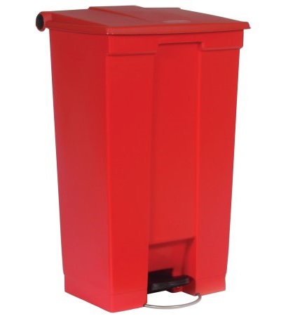 Rubbermaid Mobile Step-On Can - 23 Gal., Red