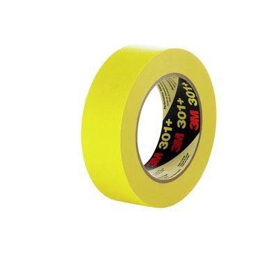 3M™ 301+ Performance Yellow Masking Tape, 24 mm x 55 m, 6.3 mil, 36 rolls