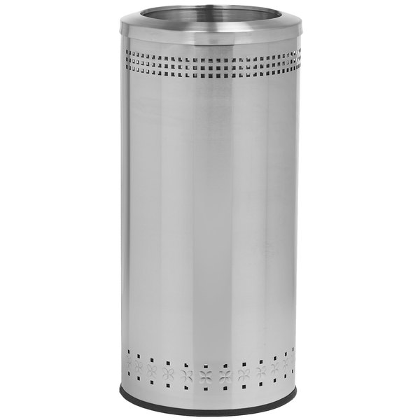 Commercial Zone 781829 Precision 25 Gallon Imprinted Stainless Steel Round Trash Receptacle