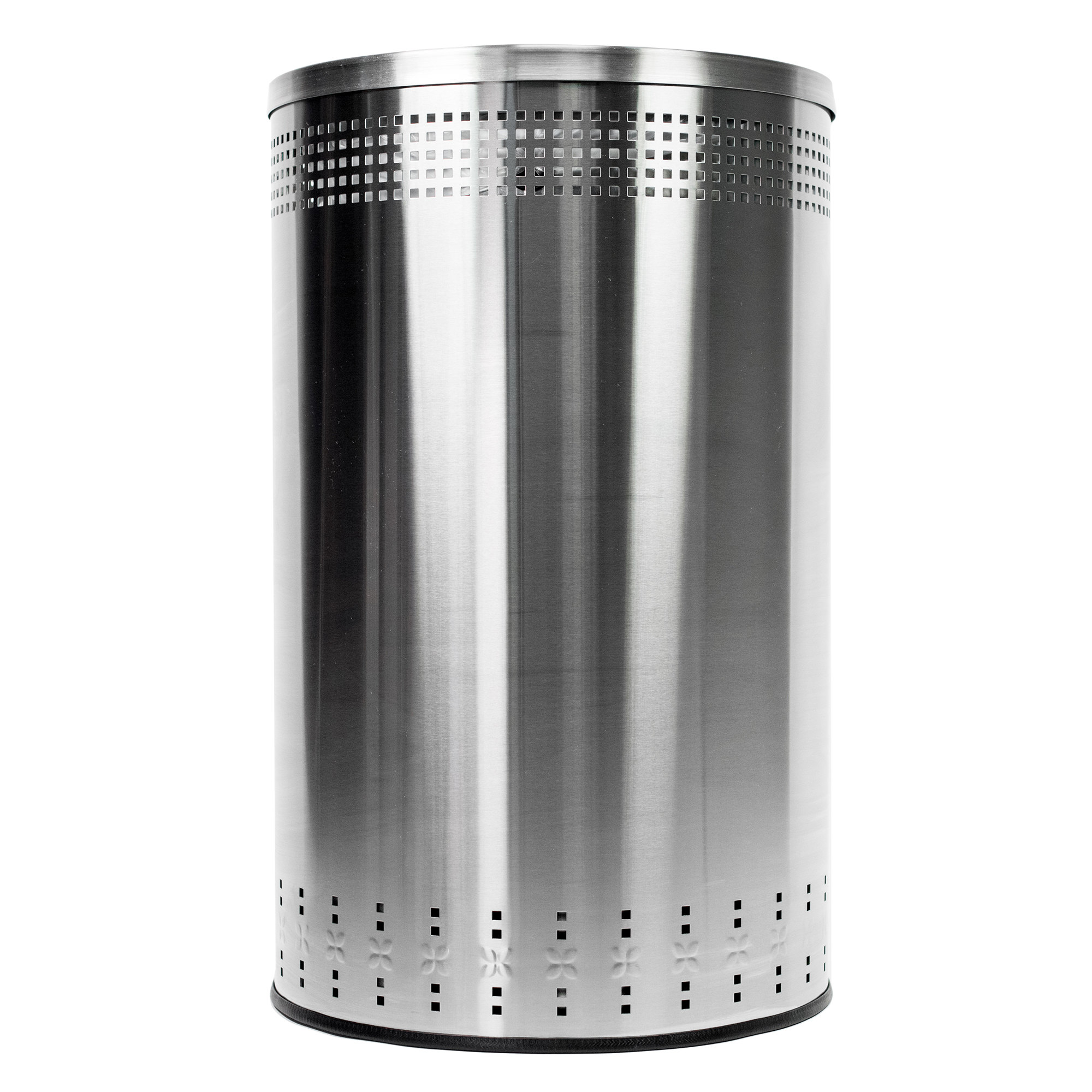 Commercial Zone 782329 Precision 45 Gallon Imprinted Stainless Steel Round Trash Receptacle