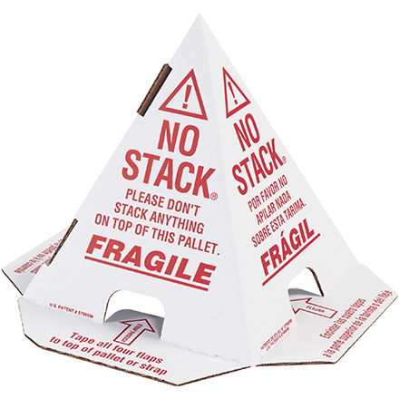 Do Not Stack White with Red Print Pallet Cones - English, French & Spanish