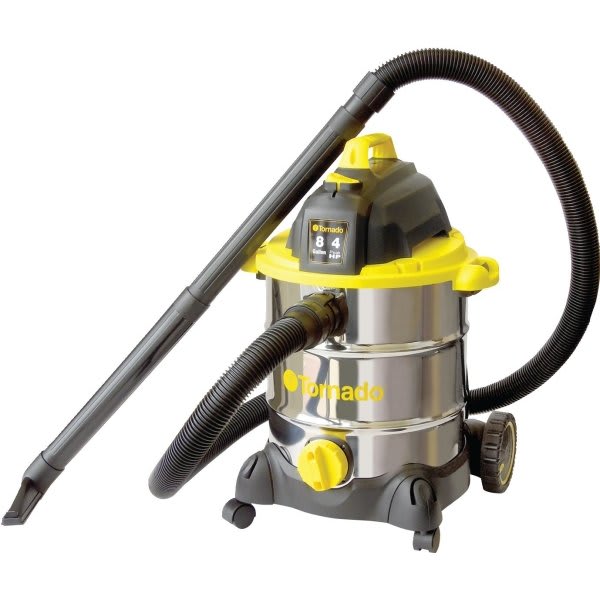 Tornado 8 Gallon 4 HP Wet/Dry Vacuum With Stainless Steel Exterior