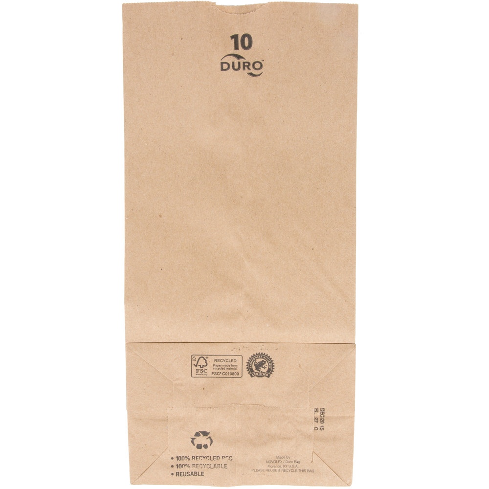 Duro Kraft Grocery Bag - 10 lb, 6 5/16