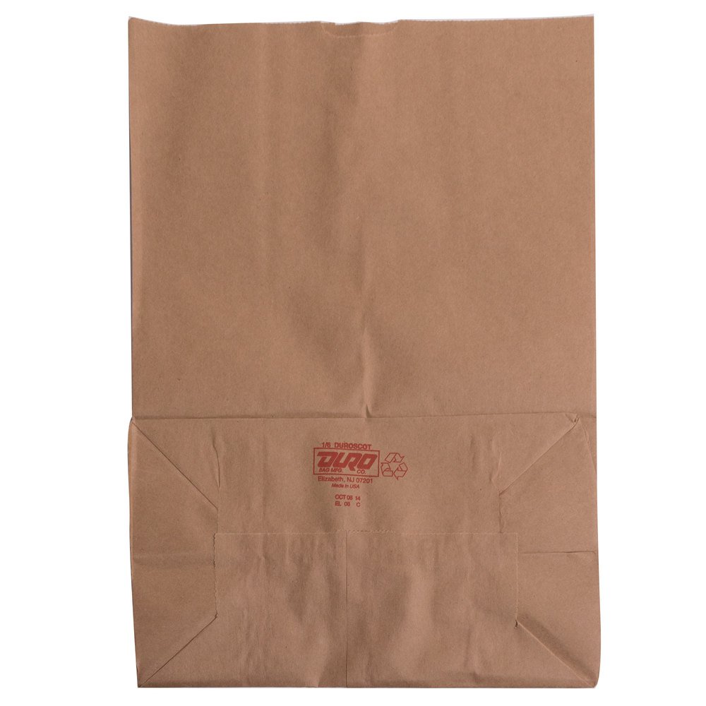 Duro 1/6 Brown Kraft Paper Barrel Sack Bag - 500/Bundle