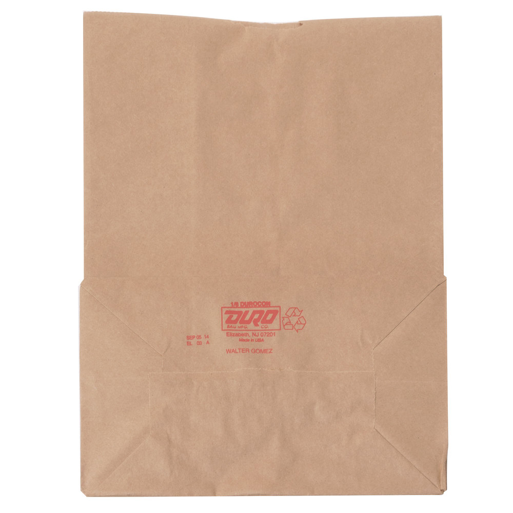 Duro 1/8 Satchel Bottom Barrel Sack - 52lb, Kraft Short