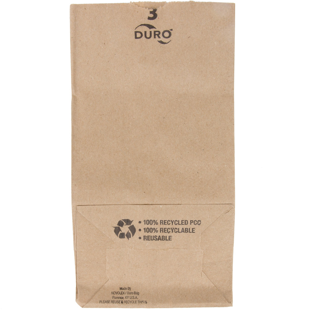 Duro Kraft Grocery Bag - 3 lb, 4 3/4