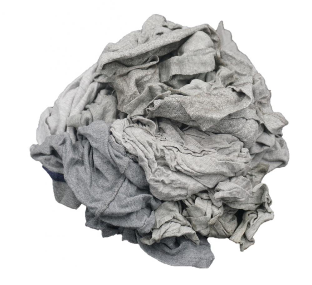 Gray Cotton Polo Knit Rags 50 LB Box