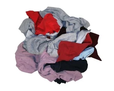 Colored Reclaimed Sweat Shirt Rags 25Lb Poly Bag