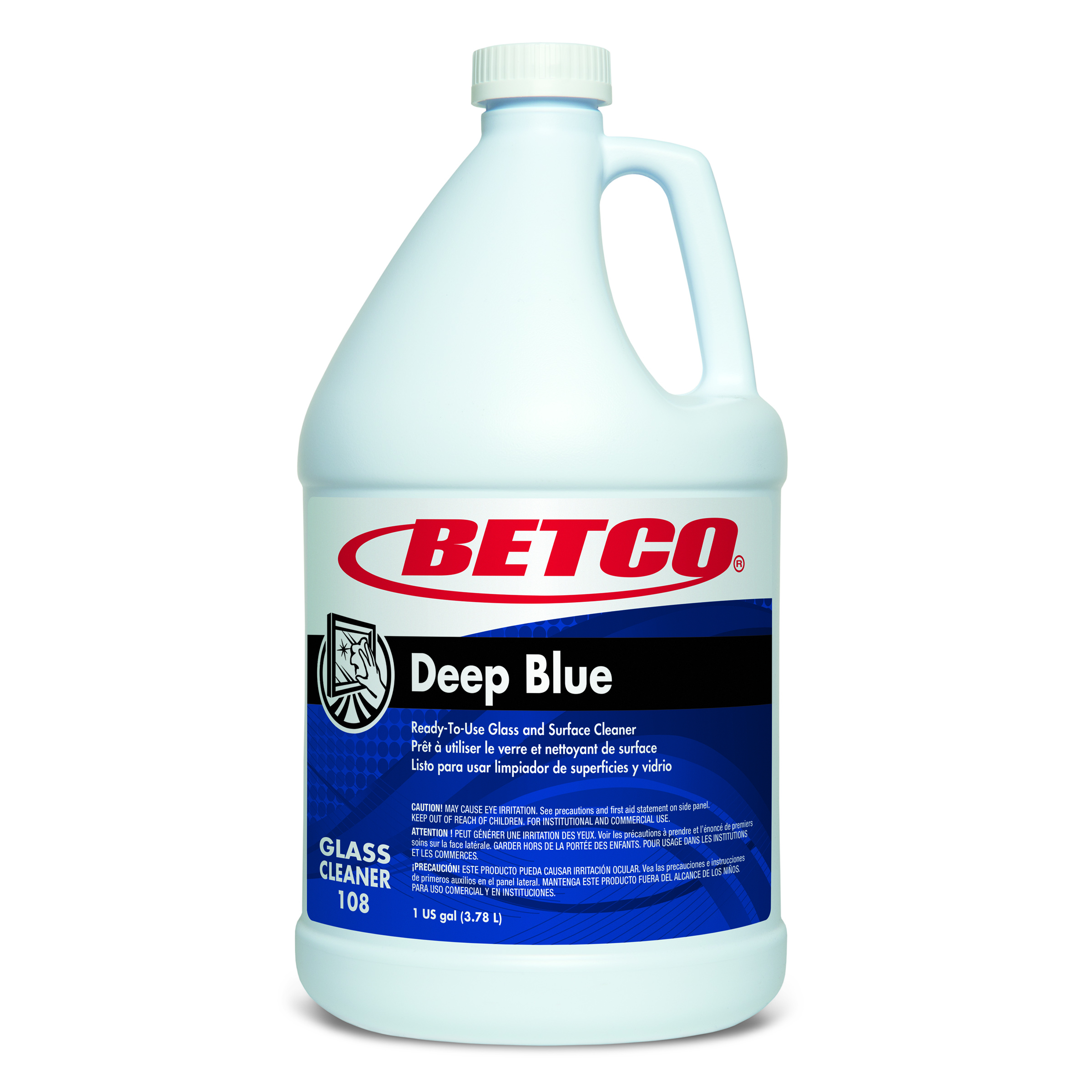 Betco Deep Blue Glass & Surface Cleaner - 1 Gallon, RTU, 4/Case