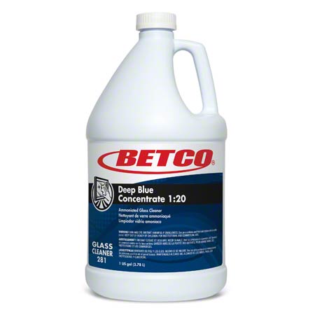 Betco Deep Blue Concentrate Glass Cleaner - 1 Gallon, 4/Case