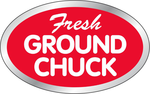 Fresh Ground Chuck Foil Oval Label 500/roll