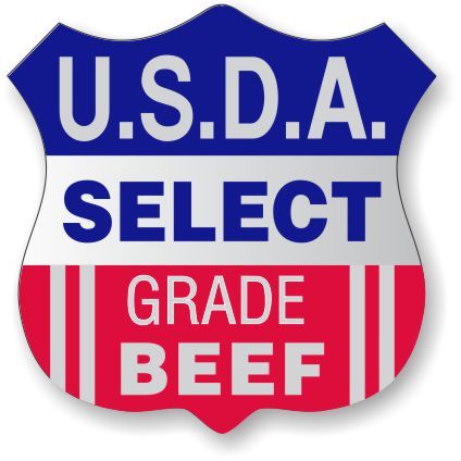 USDA Select Grade Beef Foil Shield Label 10318 1000/roll