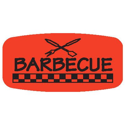 Barbecue Label Red Orange .625