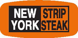 New York Strip Steak Red Orange Label 12155 1000/roll