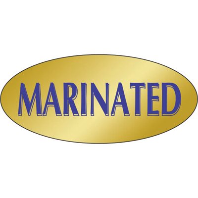 Marinated Gold Foil Oval Label 14001 500/roll