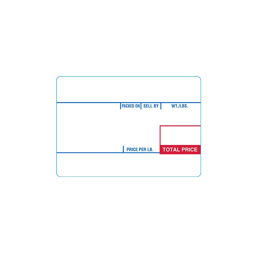 CAS LP-1000 UPC Red / Blue 58 x 40mm Price Scale Label 12 roll/case