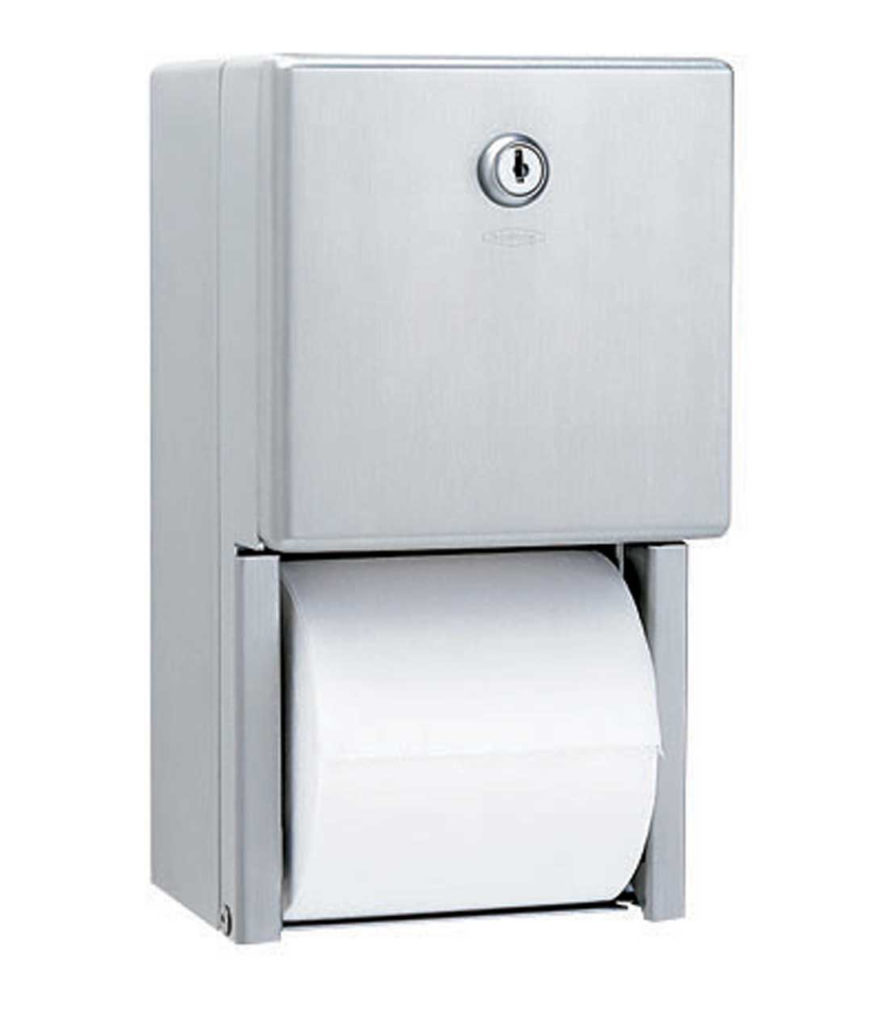 Surface-Mounted Multi-Roll Toilet Tissue Dispenser - Stainless Steel, 6 1/16" x 11" x 5 15/16"