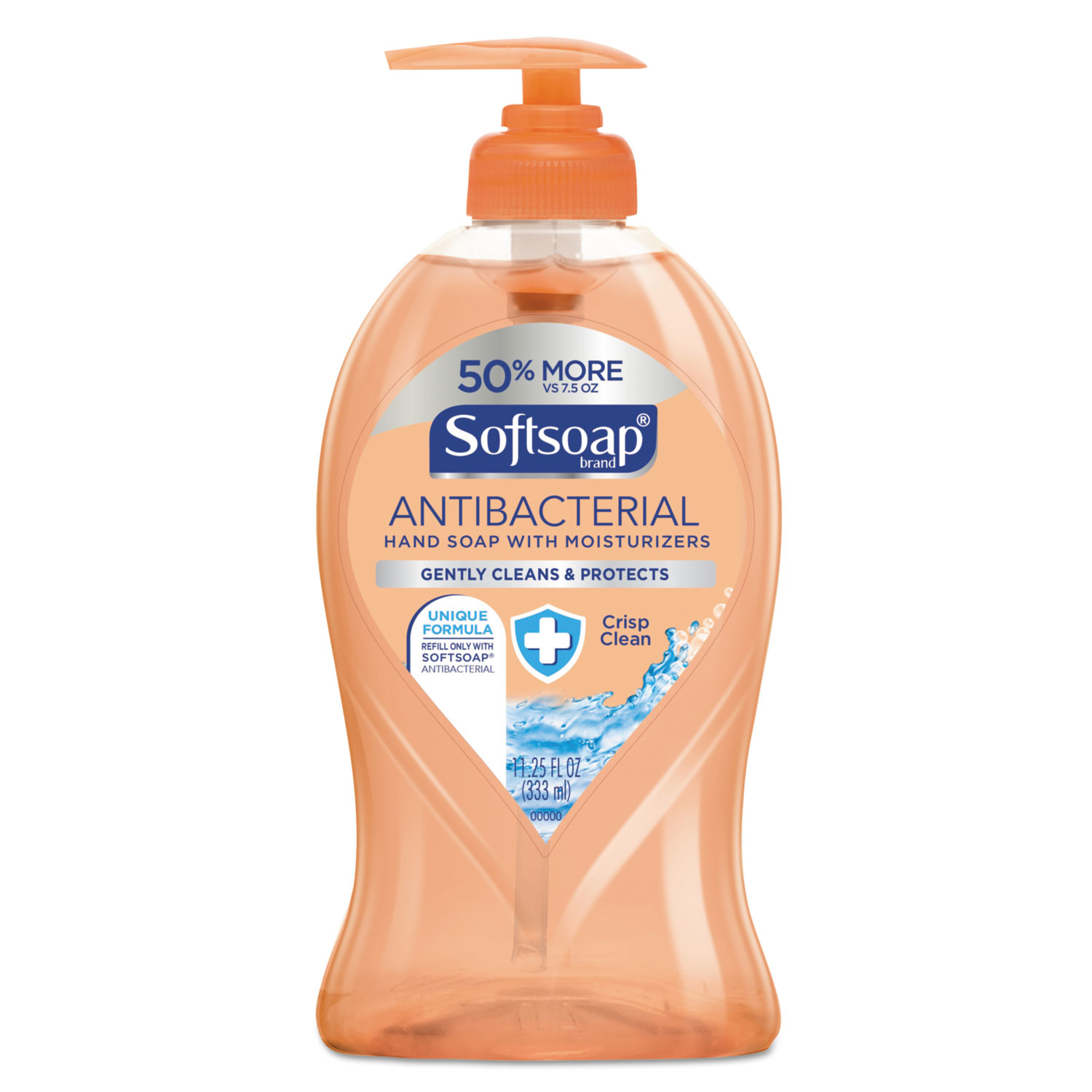 Softsoap Antibacterial Hand Soap Pump - Crisp Clean, 11 1/4 oz Pump Bottle, 6/Case