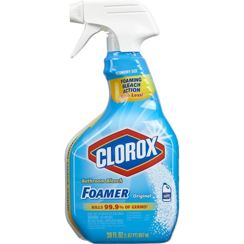 Clorox® Bathroom Bleach Foamer - 30 oz, Spray Bottle, 9/Case